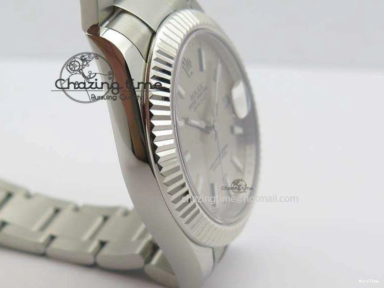 MiroTime 0213 Datejust II 116334 SS 41mm Sliver Gray Dial Sticks Markers On SS Bracelet A Cozy 3892